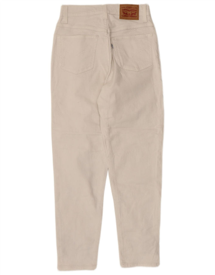 Levi's Dame Mom Cropped Jeans W24 L24 Off White Bomuld