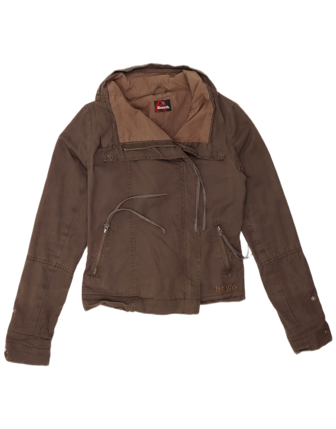 BENCH Dame Bomber Jacket UK 10 Small Brown Bomuld