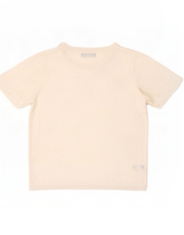 Marks & Spencer Dame Kortærmet Bluse Top UK 12 Medium White Viscose