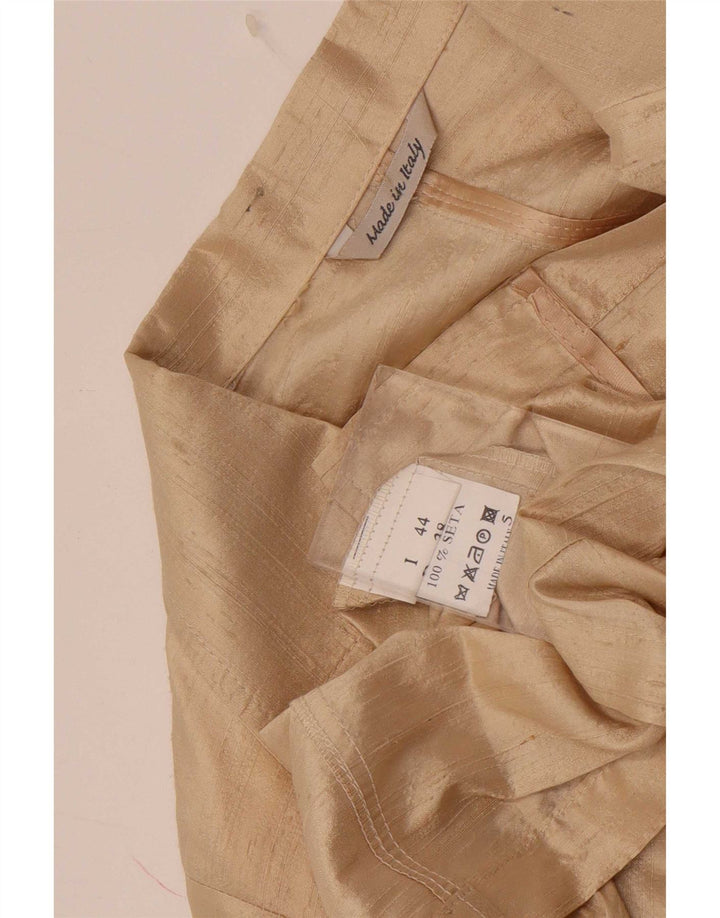 Vintage dame 3-knaps blazerjakke IT 44 Medium Beige Silke