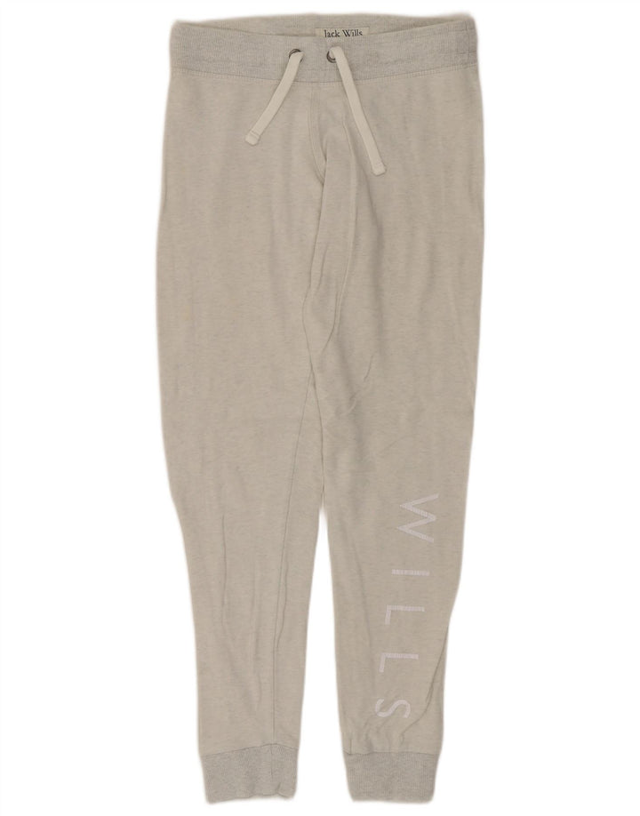 JACK WILLS Grafisk træningsdragt til kvinder Joggers UK 8 Small Grey
