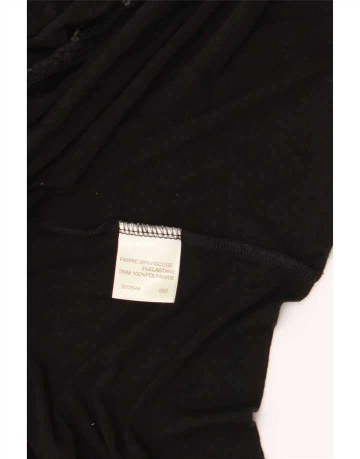 Phase Eight Womens 3/4-ærmet Crop Top UK 12 Medium Black Viscose