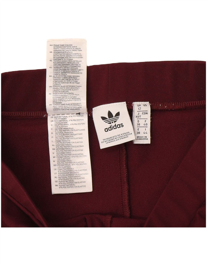 Adidas Dame Grafiske Leggings UK 12 Medium Burgundy Polyester