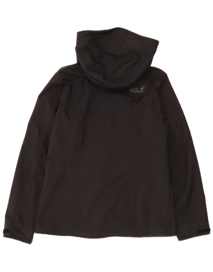 Jack Wolfskin Dame Hætte Oversized regnjakke UK 10 Small Black