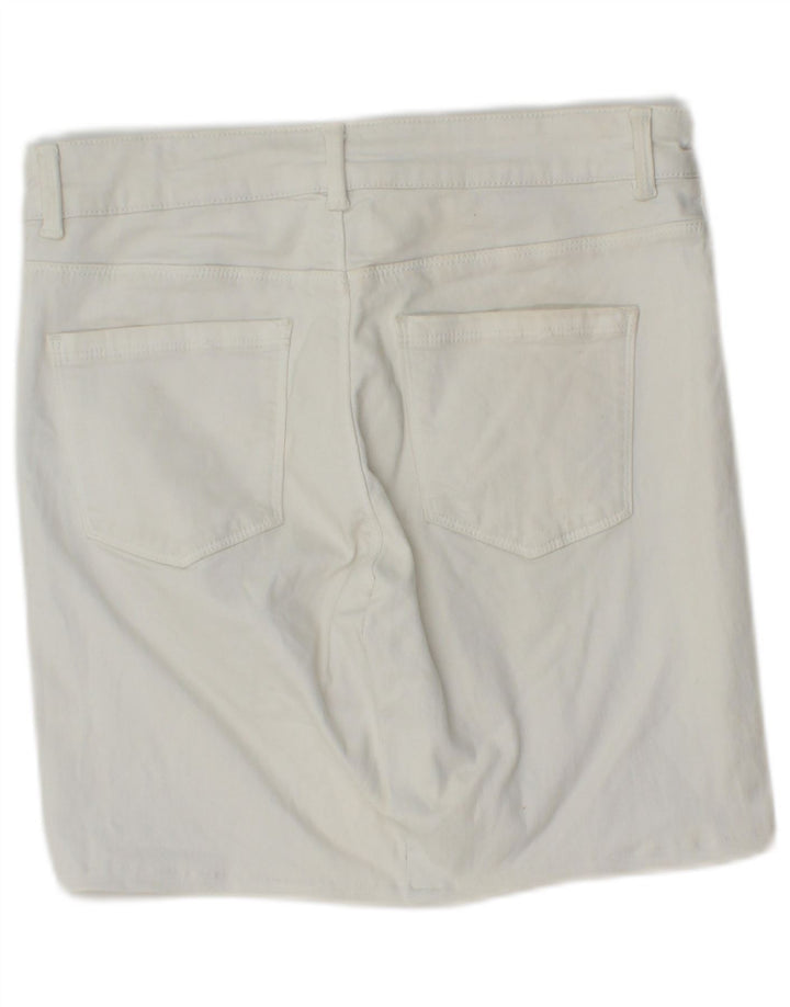 Oasis Dame denim Shorts UK 12 Medium W28 Hvid Bomuld