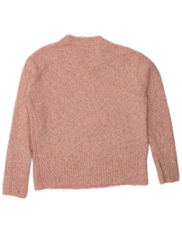 Marks & Spencer Womens Crew Neck Jumper Sweater UK 10 Small Pink Flecked