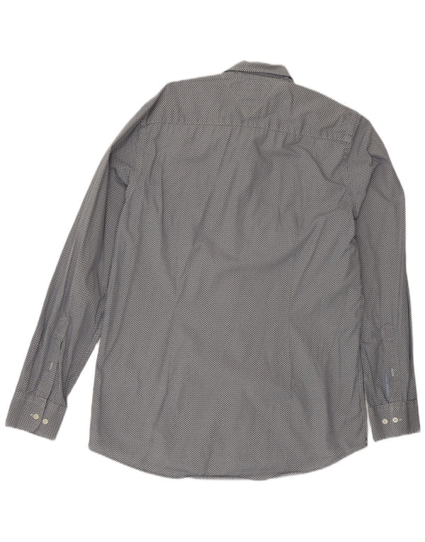 Tommy Hilfiger Mens Slim Fit Shirt Large Grey Geometric Cotton