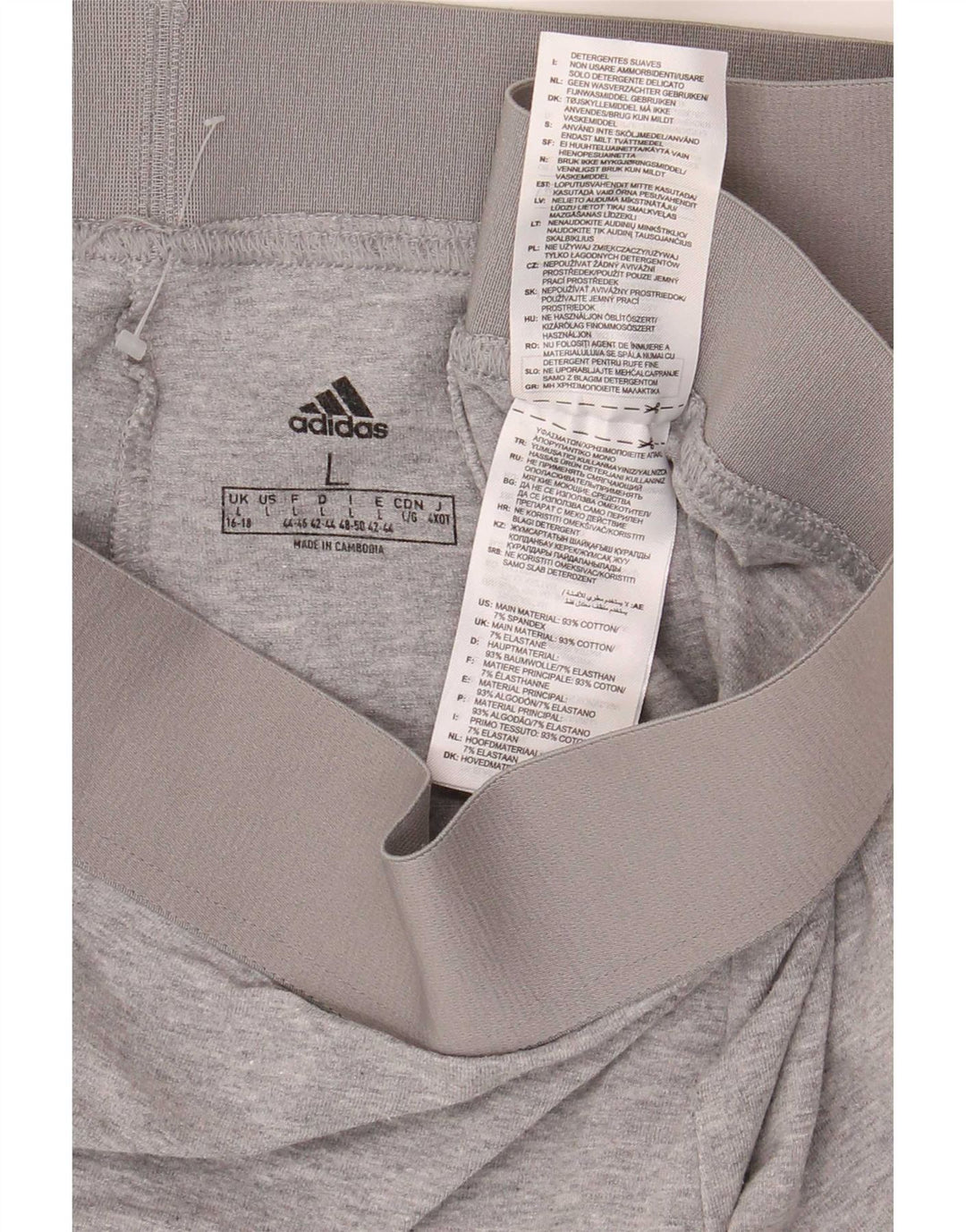 Adidas Dame Leggings UK 16/18 Stor Grå Bomuld