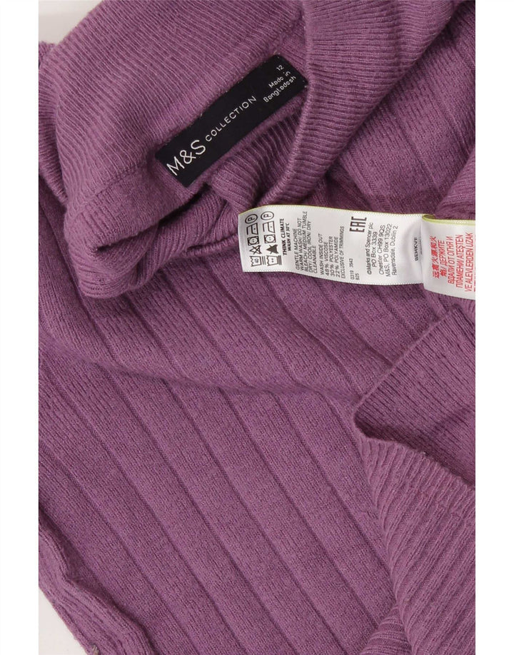 Marks & Spencer Dame Turtle Neck Sweater UK 12 Medium Purple