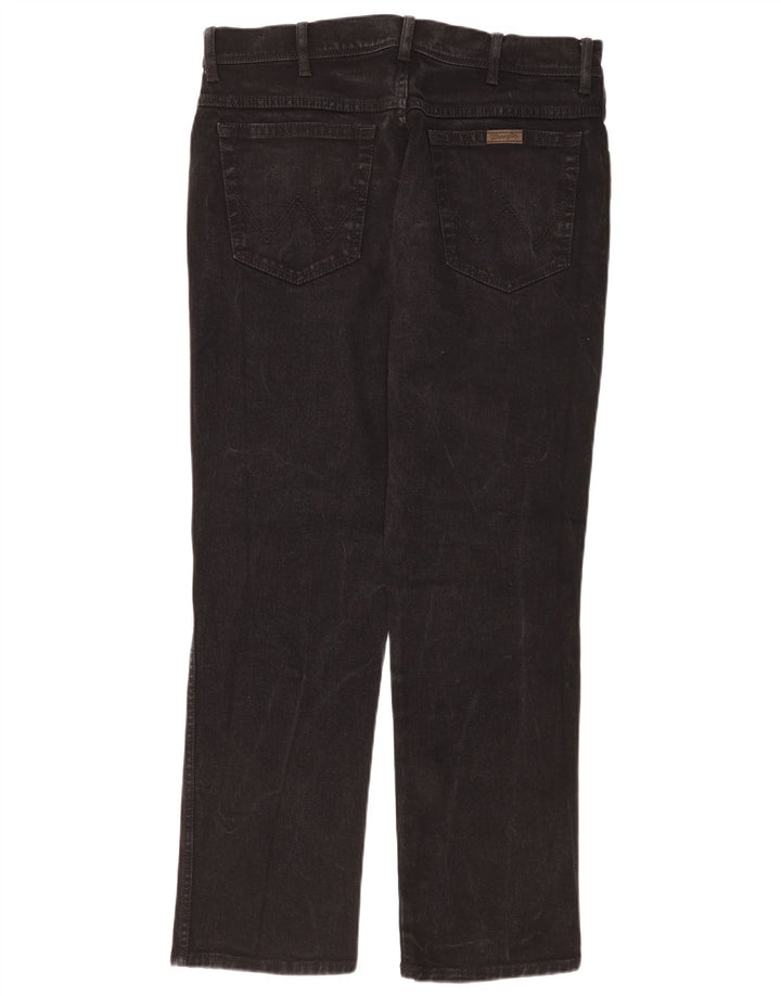 Wrangler Herre Regular Fit Straight Jeans W36 L32 Sort Bomuld