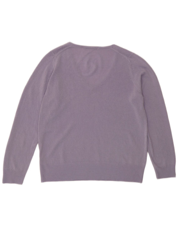 Marks & Spencer Dame V-hals sweater UK 16 Large Purple