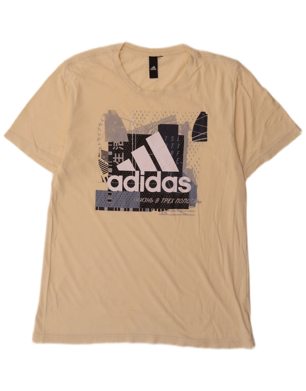 Adidas Grafisk T-shirt top til mænd, medium gul