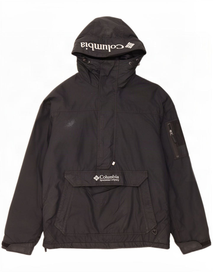 Columbia Herre Grafisk Hætte Anorak Jakke UK 38 Medium Sort Nylon