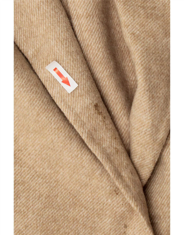 Zara Dame Oversized Overfrakke UK 6 XS Beige Uld