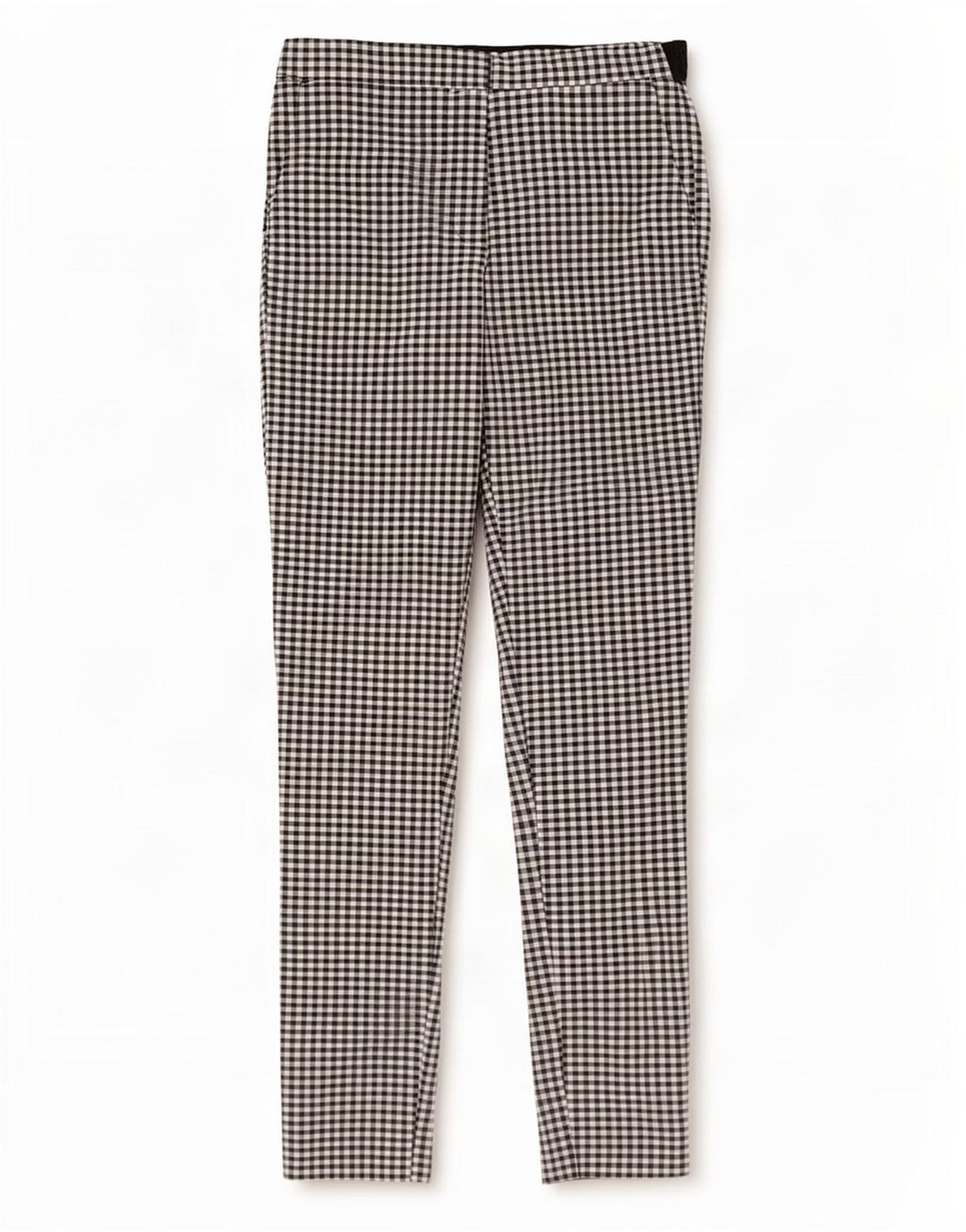 Zara Dame Slim Chino Bukser Small W27 L27 Sort Gingham