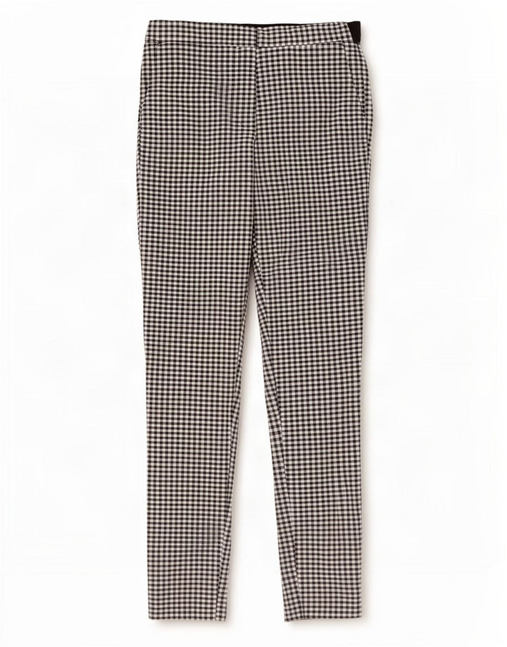 Zara Dame Slim Chino Bukser Small W27 L27 Sort Gingham