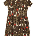 VINTAGE Kvinders Skedekjole UK 12 Medium Brown Floral