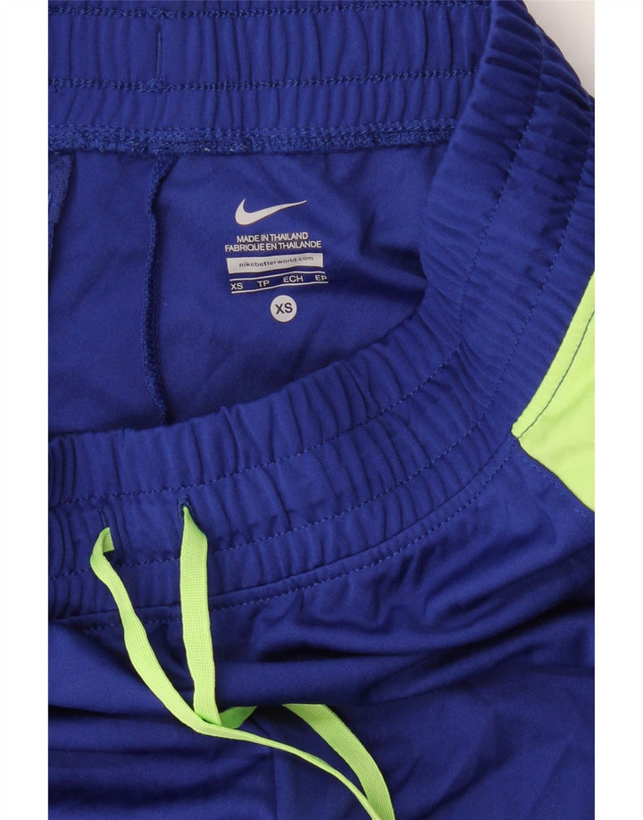 NIKE Womens Sport Shorts UK 4 XS  Navy Blue Colourblock Polyester Vintage Nike and Second-Hand Nike from Messina Hembry 