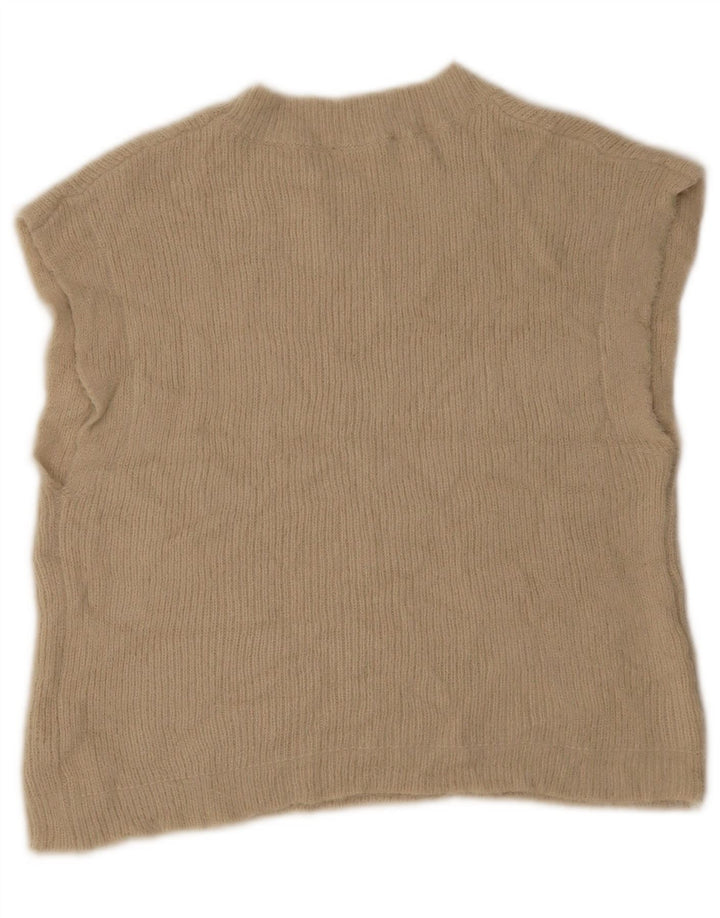 Zara Dame Vest Tank Top UK 12 Medium Beige Akryl