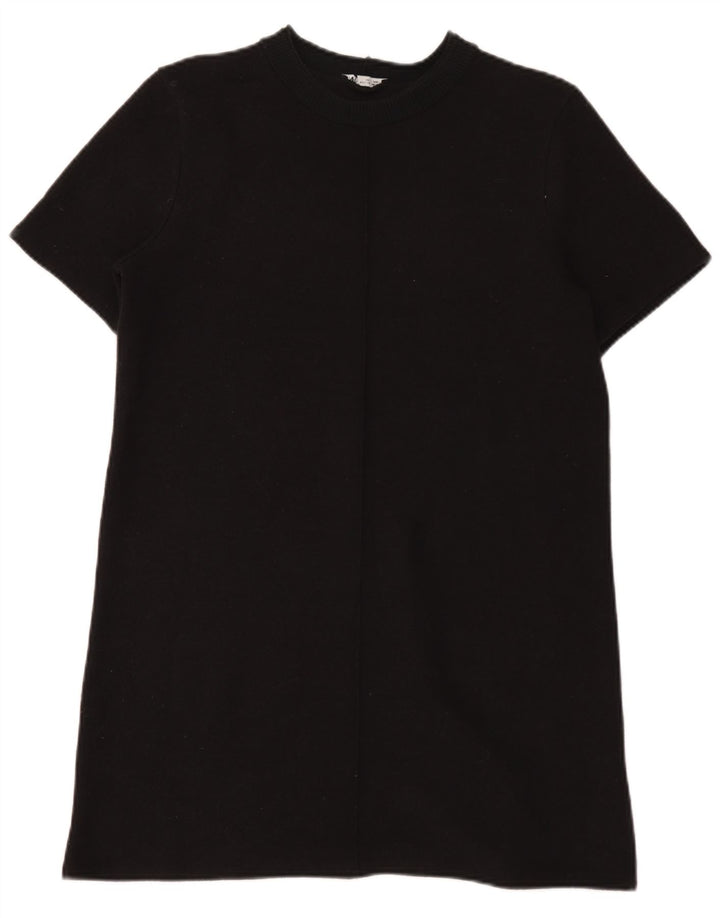 Zara Womens Shift Dress UK 16 Large Black Polyester