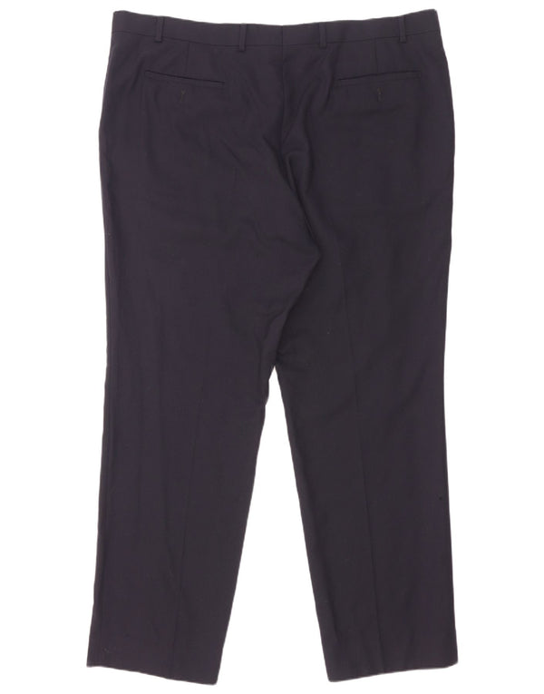 Marks & Spencer Herre Regular Fit Suit Bukser W42 L31 Marineblå Uld