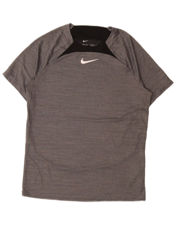 Nike Herre Dri Fit T-Shirt Top Stor Grå Colourblock Polyester