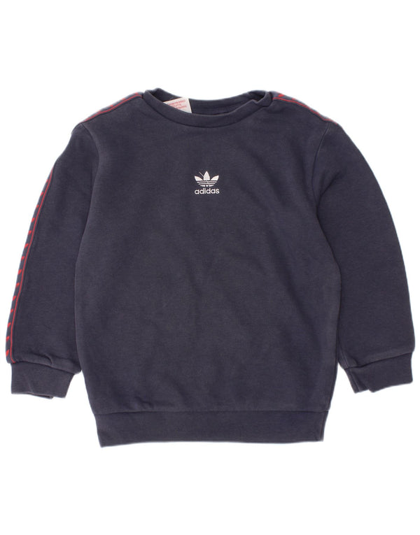 Adidas drenge grafisk sweatshirt trøje 2-3 år marineblå bomuld