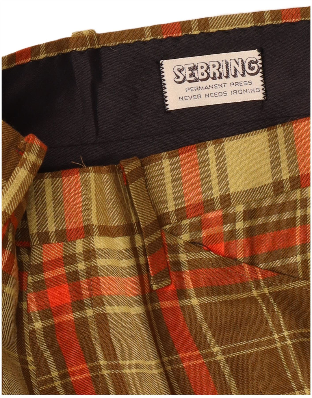 VINTAGE Straight Casual Bukser til kvinder W32 L34 Khaki Check