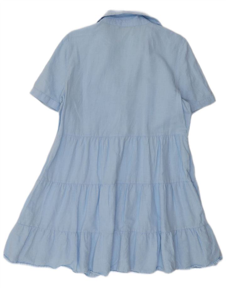 Zara Damekjole UK 14 Medium Blue Linen