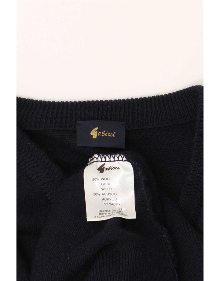 Gabicci Herre V-hals sweater 2XL marineblå uld