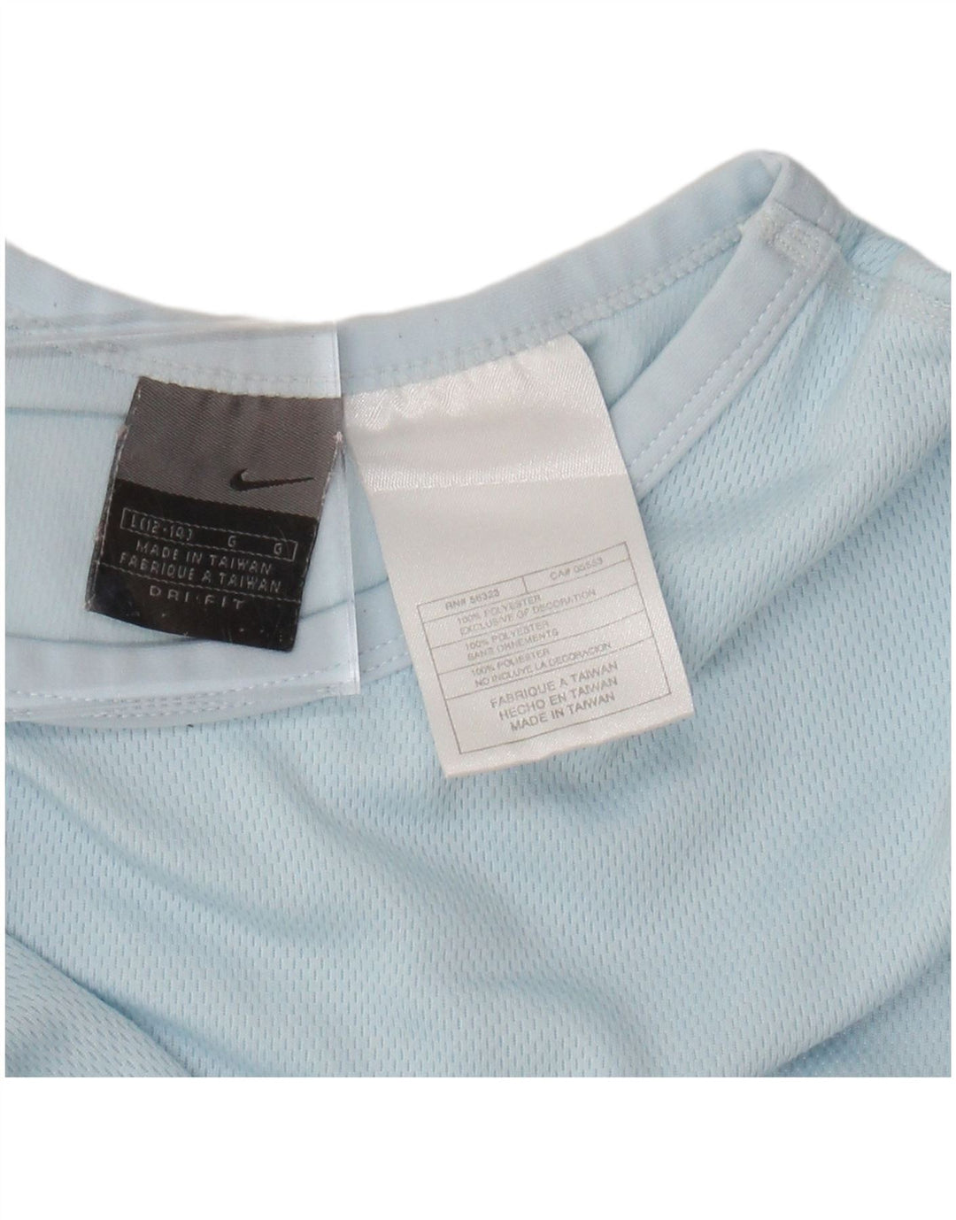 NIKE Dame Dri Fit Top Langærmet US 12/14 Large Blue Polyester