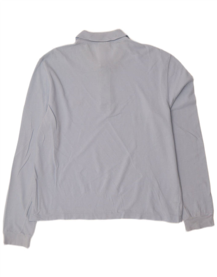 LACOSTE Langærmet poloshirt til mænd str. 4 Medium blå bomuld