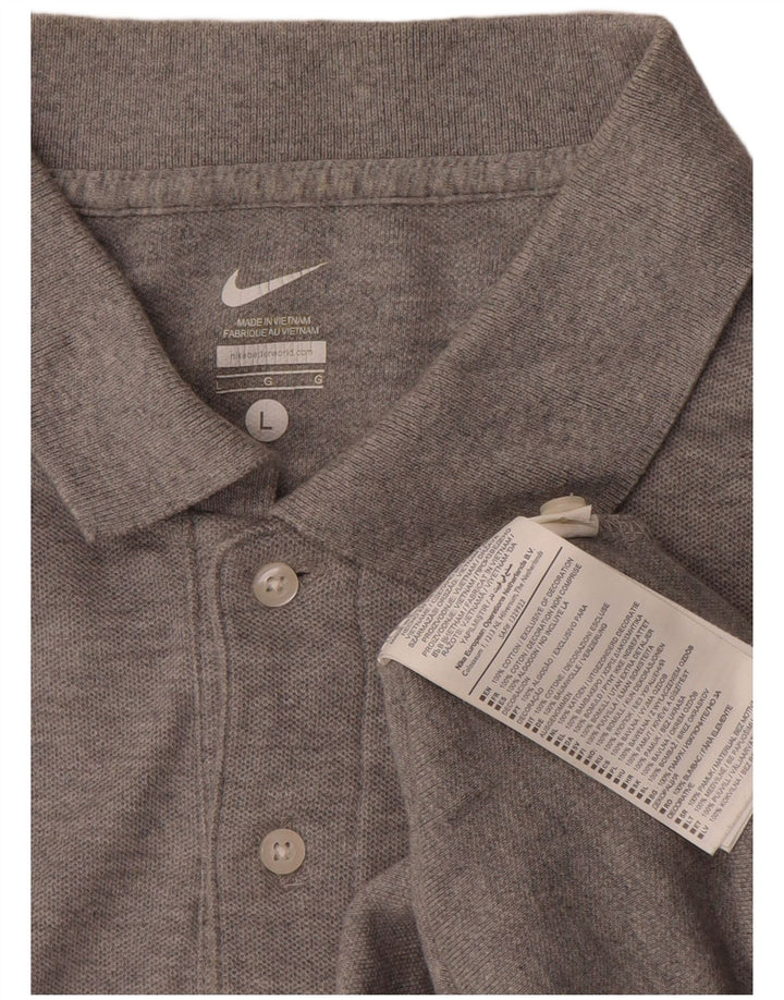 NIKE Poloskjorte til mænd, stor grå bomuld