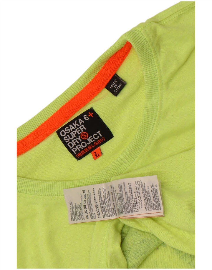Superdry Herre Osaka Grafisk T-Shirt Top 2XL Grøn Polyester