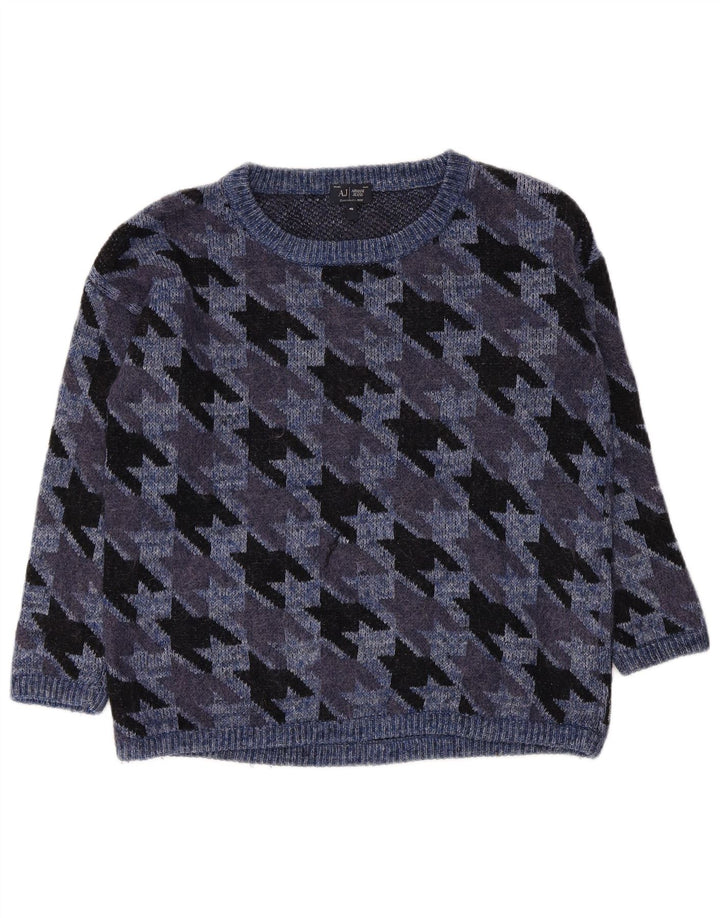 Armani Jeans Dame Boat Neck Jumper Sweater EU 40 Medium Navy Blue