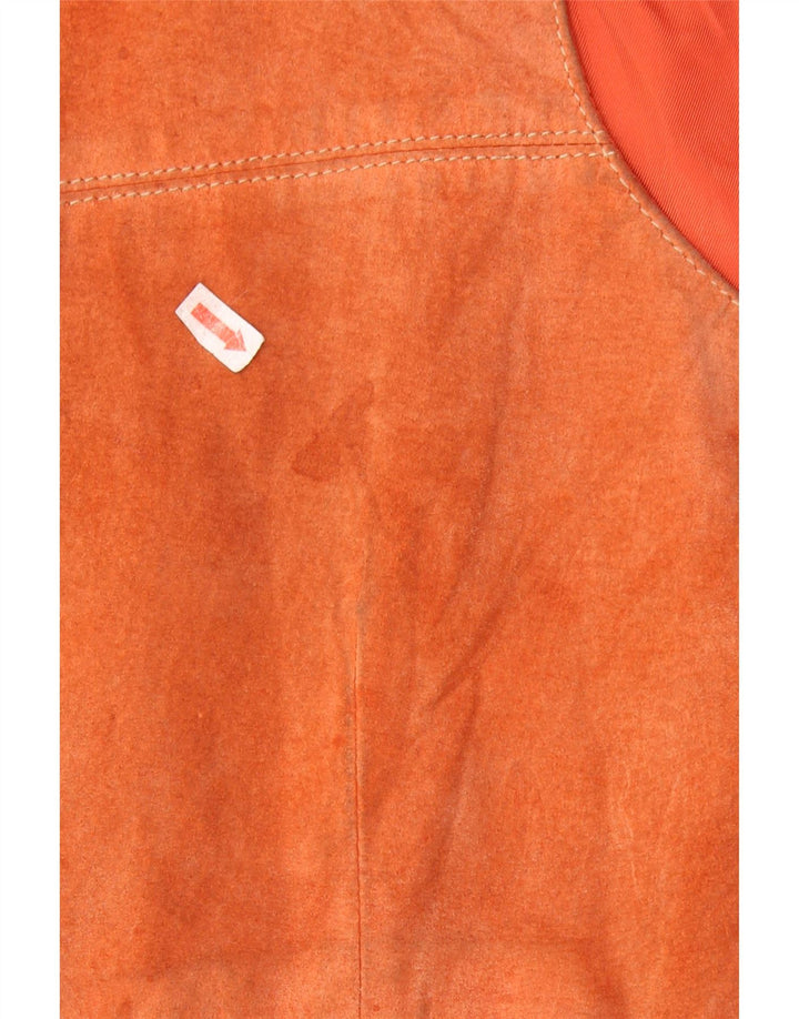 Vintage herre ruskind vest lille brunt læder