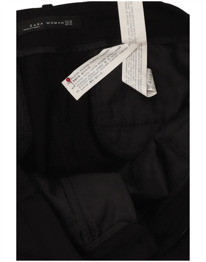 Zara Dame Slim Chino Bukser XL W32 L26 Sort Polyester