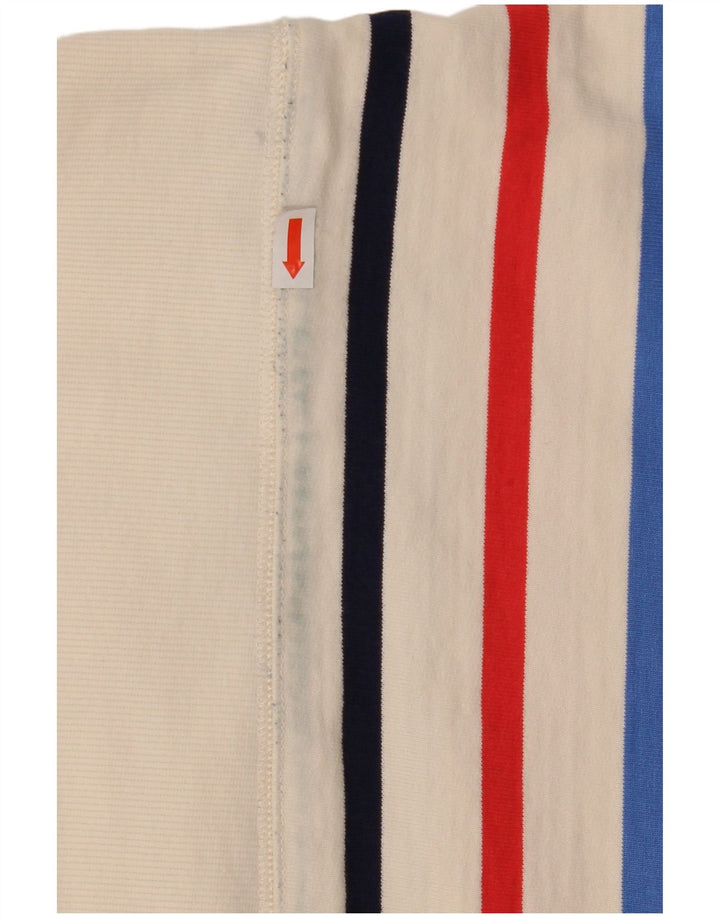 Joules Dame Oversized Sweatshirt Jumper UK 8 Lille hvid stribet bomuld