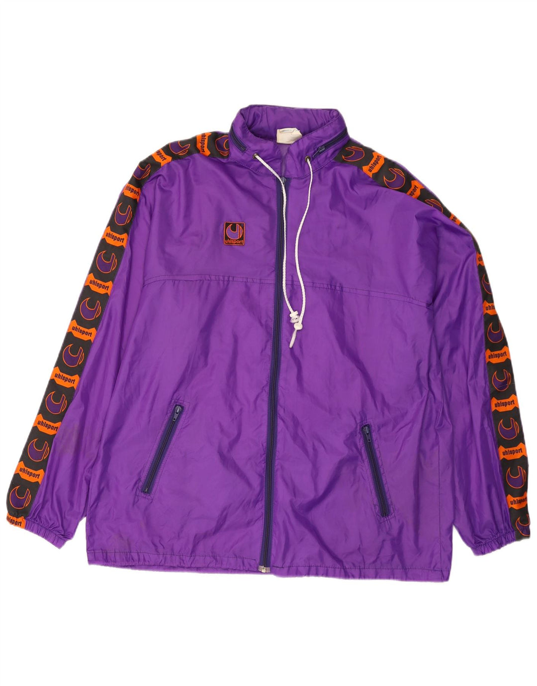 Uhlsport Grafisk regnjakke til mænd UK 40 Large Purple Colourblock Polyamid