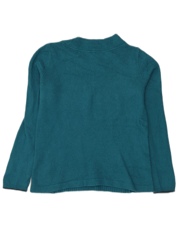 White Stuff Dame Crew Neck Jumper Sweater UK 12 Medium Blue Viscose