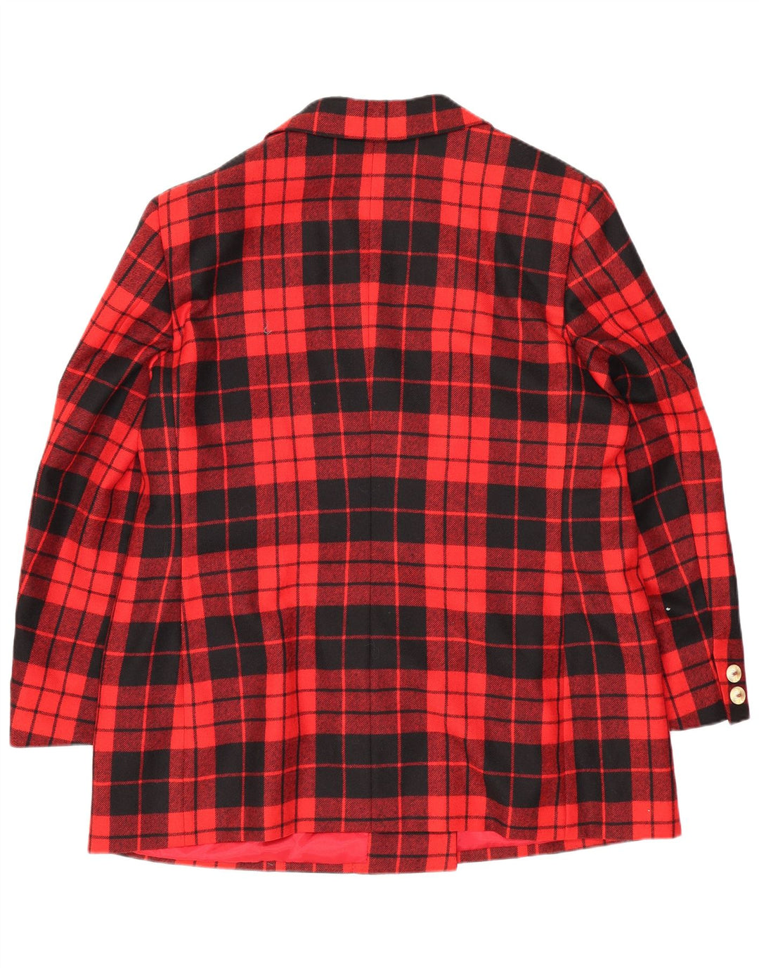 VINTAGE dobbeltradet blazerjakke til kvinder DK 12 Medium rød ternet