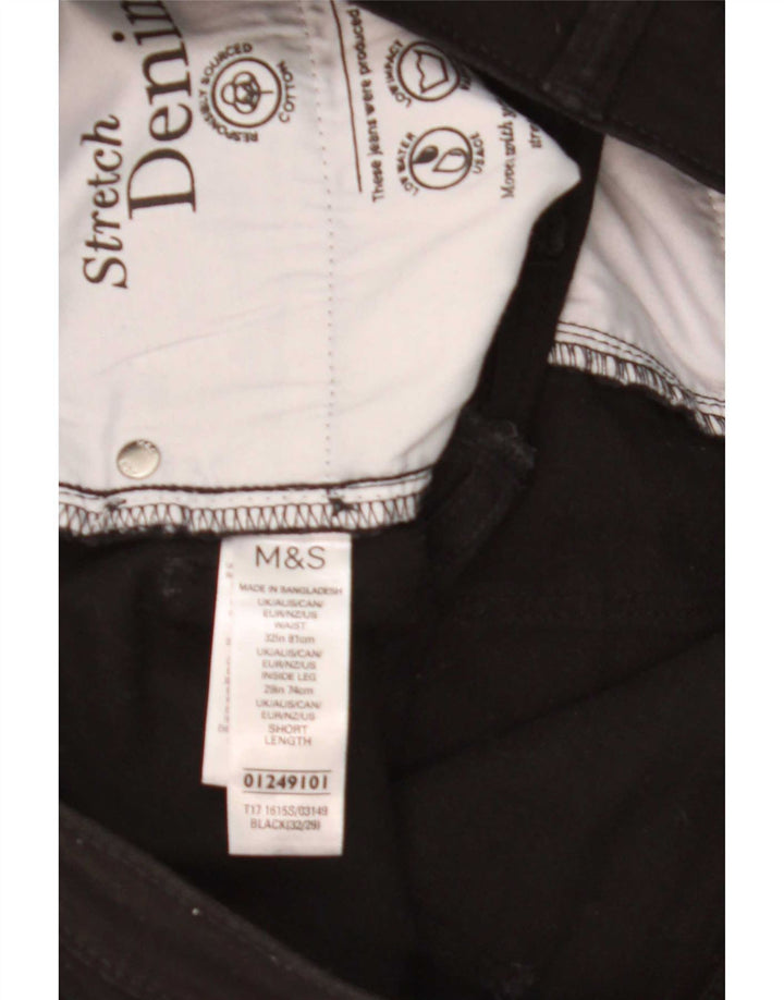 Marks & Spencer Herre Slim Jeans W32 L29 Sort Bomuld