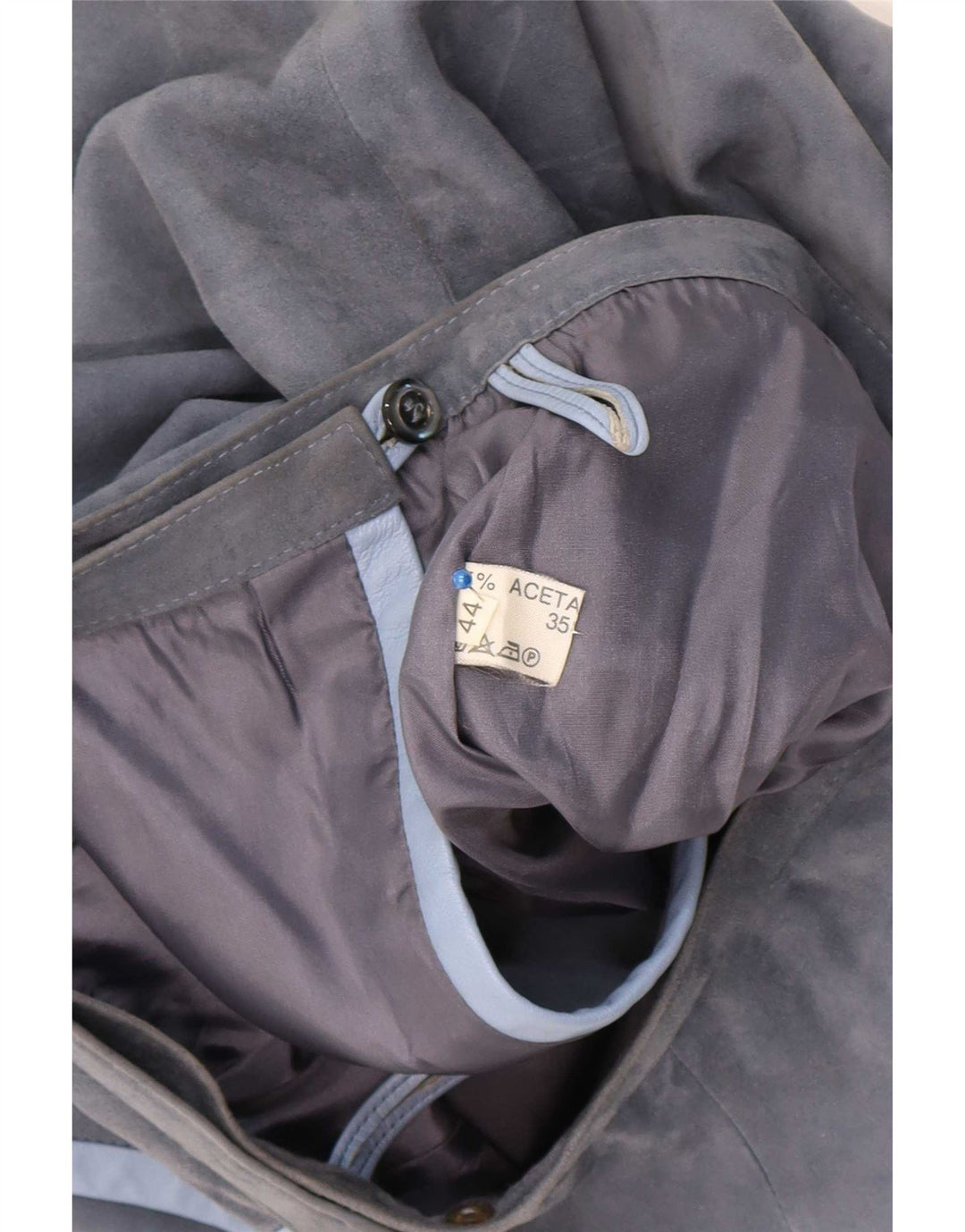 Vintage slå-om nederdel til kvinder IT 44 Medium W25 Grå Acetat