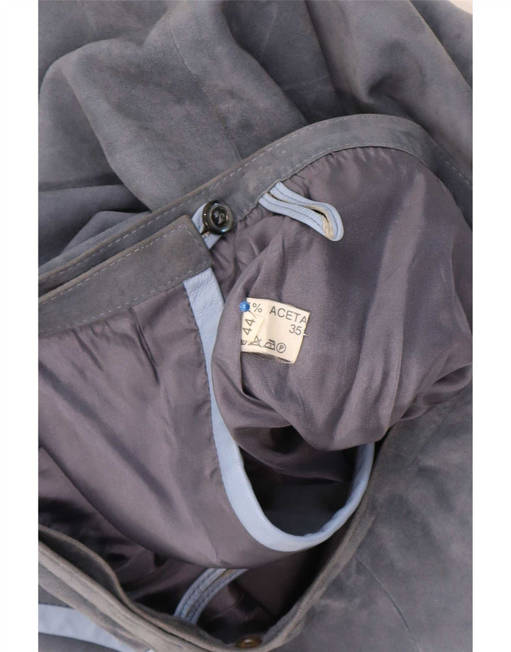 Vintage slå-om nederdel til kvinder IT 44 Medium W25 Grå Acetat