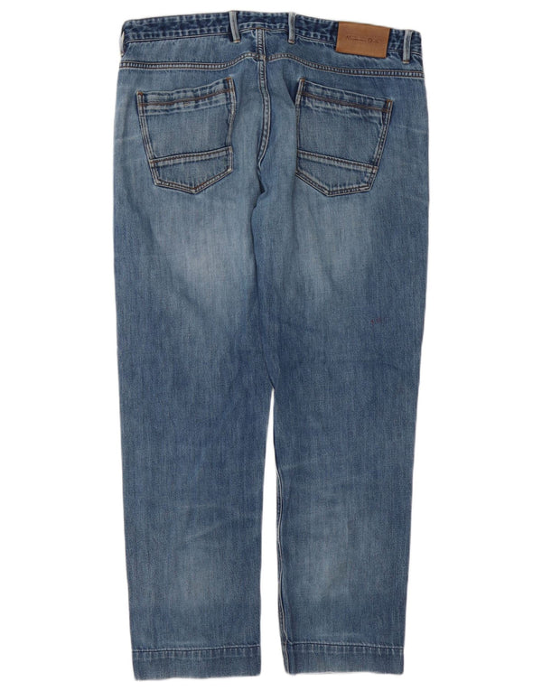Massimo Dutti Dame Casual Fit Straight Jeans EU 44 Large W34 L28 Blå