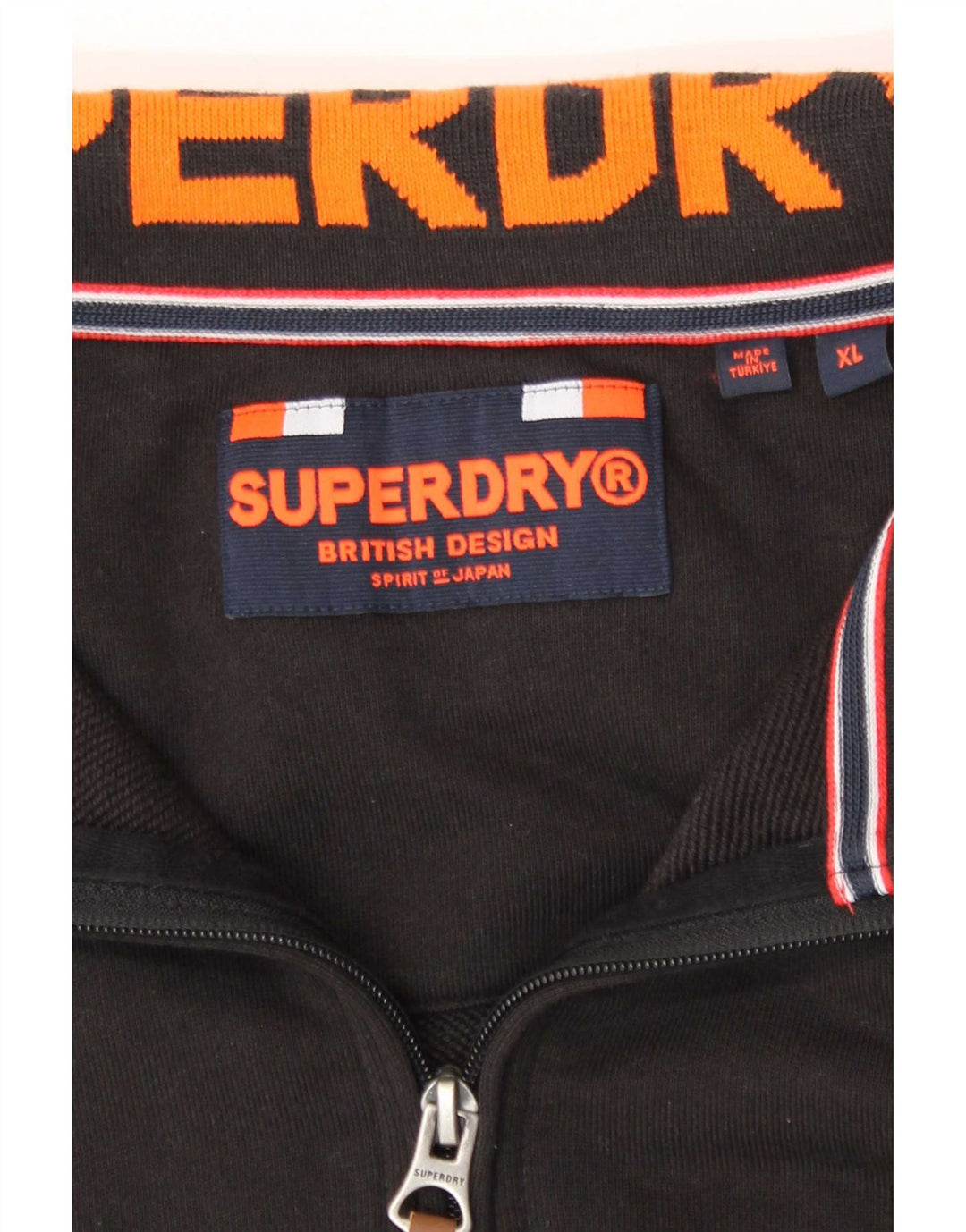 Superdry Sweater med lynlås til mænd XL sort bomuld