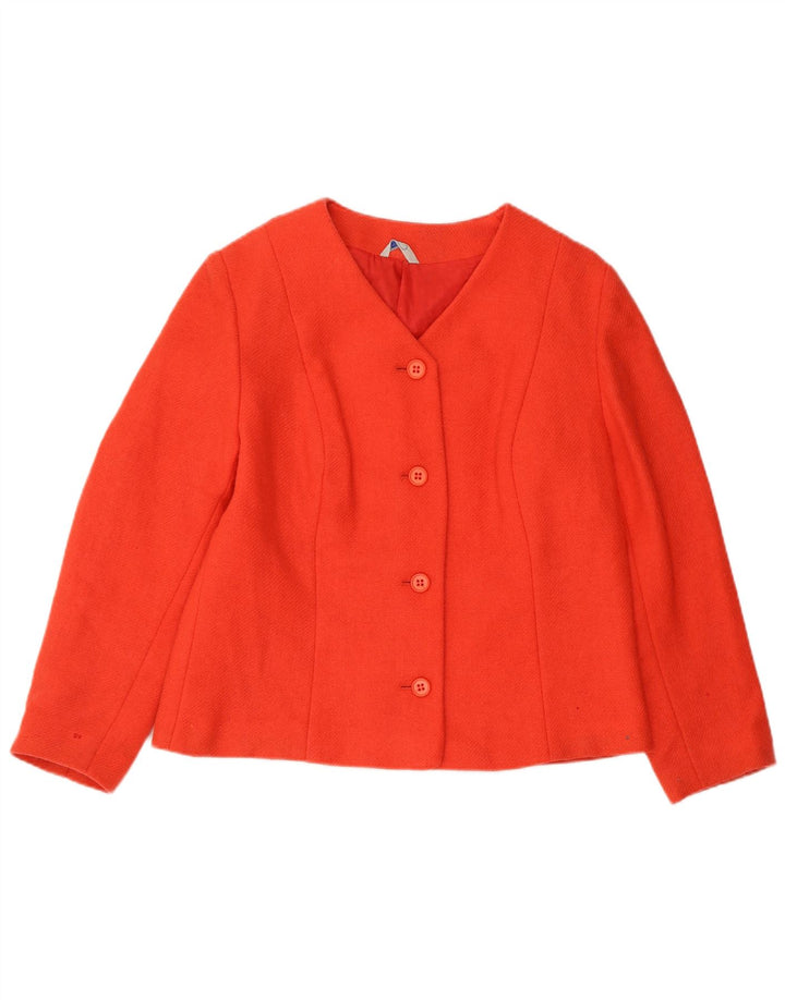 VINTAGE Womens 4 Button 3/4 Sleeve Blazer Jacket IT 42 Medium Orange