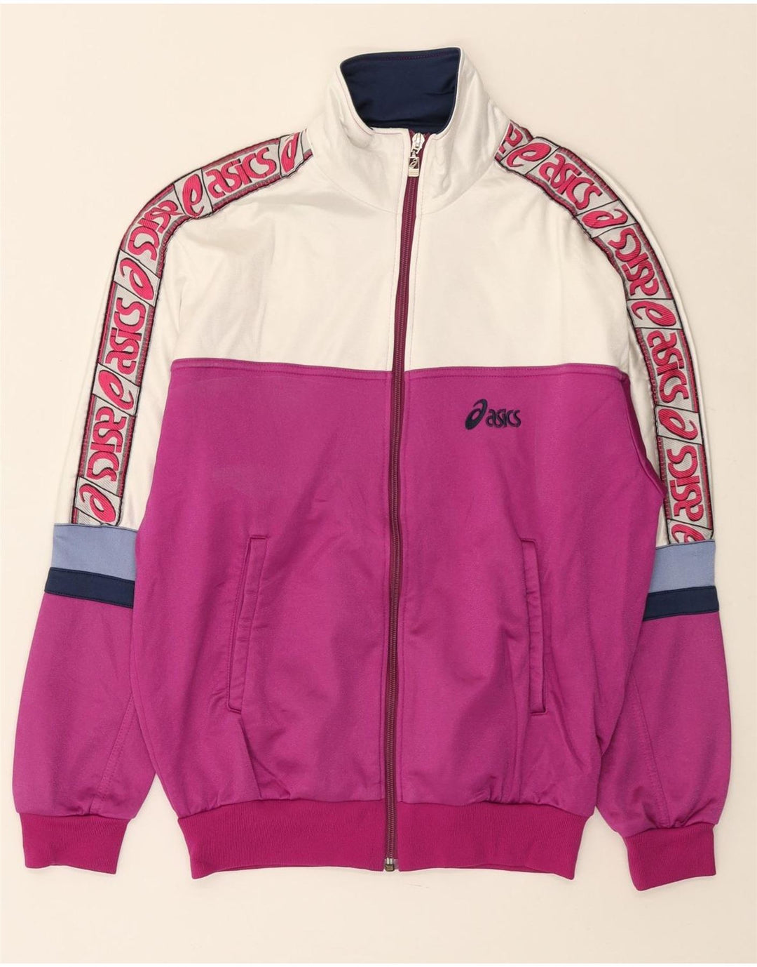 ASICS Grafisk træningsdragt topjakke til kvinder IT 46 Stor lilla farveblok