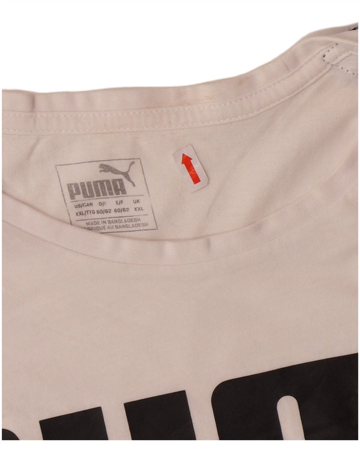 PUMA Herre grafisk T-shirt top 2XL hvid bomuld
