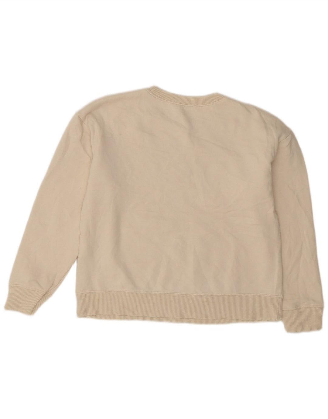 Zara Womens Grafisk Oversized Sweatshirt Jumper UK 10 Small Off White